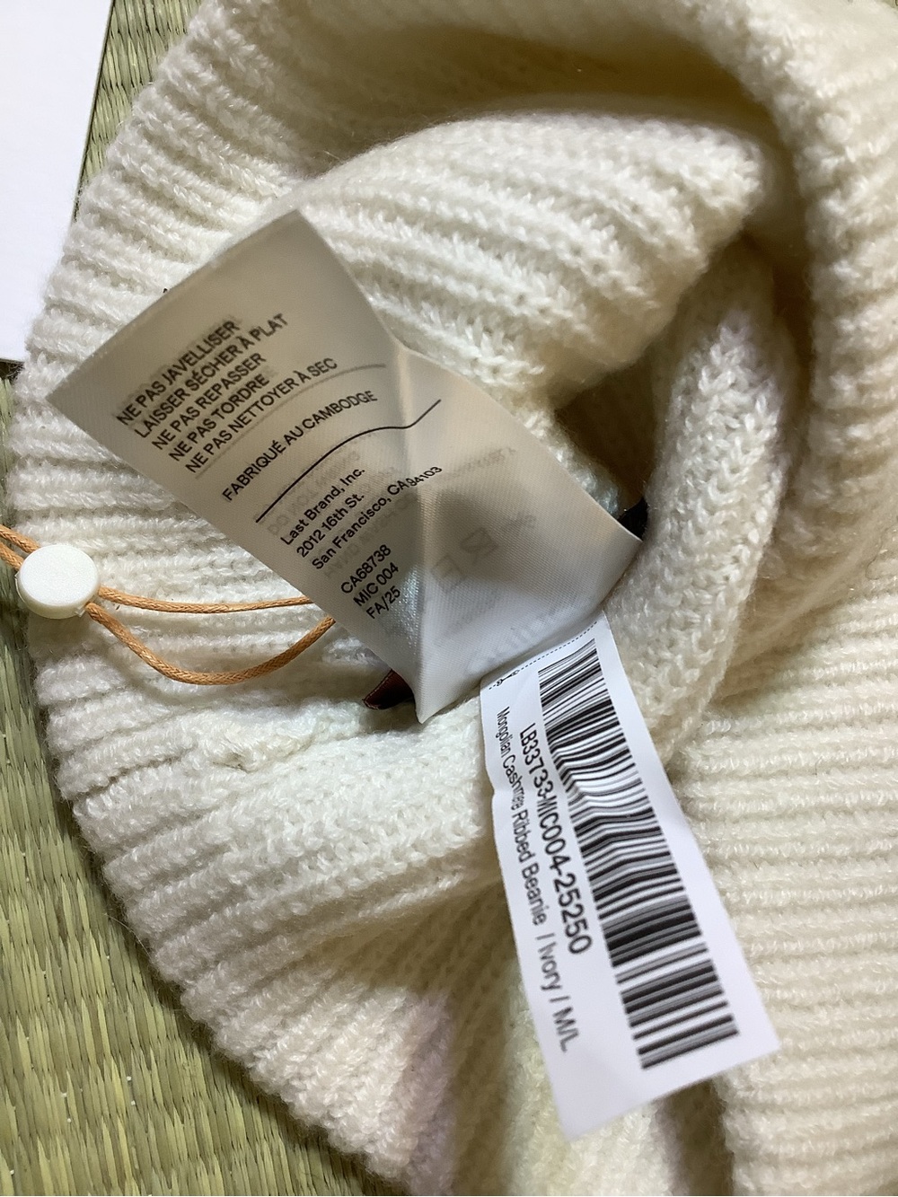 Quince Mongolian Cashmere Ribbed Knit Beanie - Picture 5 of 7